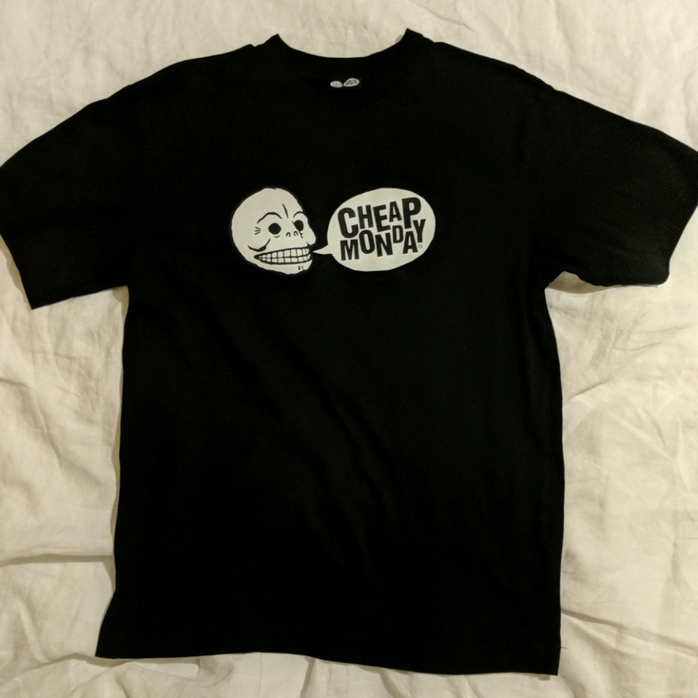 Cheap Monday Black Skull Logo T-shirt